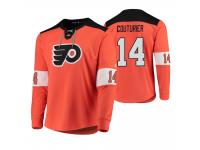 Men Philadelphia Flyers Sean Couturier #14 Platinum Orange Jersey