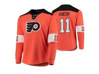 Men Philadelphia Flyers Travis Konecny #11 Platinum Orange Jersey