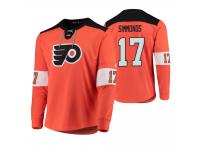 Men Philadelphia Flyers Wayne Simmonds #17 Platinum Orange Jersey