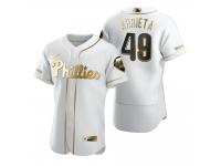 Men Philadelphia Phillies Jake Arrieta Nike White Golden Edition Jersey