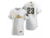 Men Philadelphia Phillies Jay Bruce Nike White Golden Edition Jersey