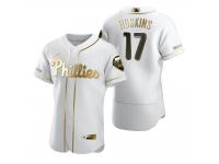 Men Philadelphia Phillies Rhys Hoskins Nike White Golden Edition Jersey