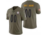 Men Pittsburgh Steelers Olive 2017 Salute To Service Custom Jersey
