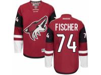 Men Reebok Arizona Coyotes #74 Christian Fischer Premier Burgundy Red Home NHL Jersey