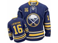 Men Reebok Buffalo Sabres #16 Pat Lafontaine Premier Navy Blue Home NHL Jersey