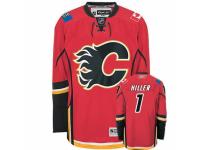 Men Reebok Calgary Flames #1 Jonas Hiller Premier Red Home NHL Jersey