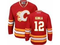 Men Reebok Calgary Flames #12 Jarome Iginla Premier Red Third NHL Jersey