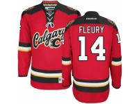 Men Reebok Calgary Flames #14 Theoren Fleury Premier Red New Third NHL Jersey
