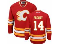 Men Reebok Calgary Flames #14 Theoren Fleury Premier Red Third NHL Jersey