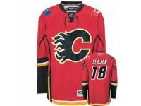 Men Reebok Calgary Flames #18 Matt Stajan Premier Red Home NHL Jersey