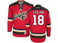 Men Reebok Calgary Flames #18 Matt Stajan Premier Red New Third NHL Jersey