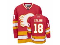 Men Reebok Calgary Flames #18 Matt Stajan Premier Red Third NHL Jersey
