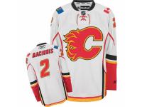 Men Reebok Calgary Flames #2 Al MacInnis Premier White Away NHL Jersey