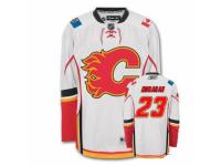 Men Reebok Calgary Flames #23 Sean Monahan Premier White Away NHL Jersey