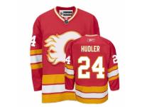 Men Reebok Calgary Flames #24 Jiri Hudler Premier Red Third NHL Jersey