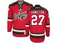 Men Reebok Calgary Flames #27 Dougie Hamilton Premier Red New Third NHL Jersey