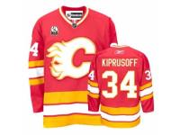 Men Reebok Calgary Flames #34 Miikka Kiprusoff Premier Red 30th Patch NHL Jersey