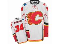 Men Reebok Calgary Flames #34 Miikka Kiprusoff Premier White Away NHL Jersey