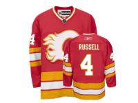 Men Reebok Calgary Flames #4 Kris Russell Premier Red Third NHL Jersey