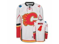 Men Reebok Calgary Flames #4 Kris Russell Premier White Away NHL Jersey