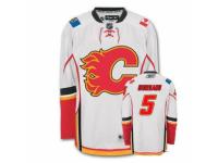 Men Reebok Calgary Flames #5 Mark Giordano Premier White Away NHL Jersey