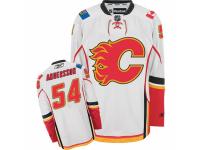 Men Reebok Calgary Flames #54 Rasmus Andersson Premier White Away NHL Jersey