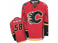 Men Reebok Calgary Flames #58 Oliver Kylington Premier Red Home NHL Jersey