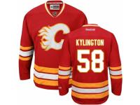 Men Reebok Calgary Flames #58 Oliver Kylington Premier Red Third NHL Jersey