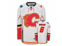 Men Reebok Calgary Flames #6 Dennis Wideman Premier White Away NHL Jersey