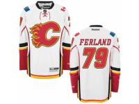 Men Reebok Calgary Flames #79 Michael Ferland Premier White Away NHL Jersey