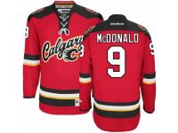 Men Reebok Calgary Flames #9 Lanny McDonald Premier Red New Third NHL Jersey