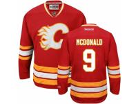 Men Reebok Calgary Flames #9 Lanny McDonald Premier Red Third NHL Jersey