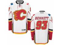 Men Reebok Calgary Flames #93 Sam Bennett Premier White Away NHL Jersey