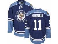 Men Reebok Florida Panthers #11 Jonathan Huberdeau Premier Navy Blue Third NHL Jersey