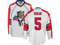 Men Reebok Florida Panthers #5 Aaron Ekblad Premier White Away NHL Jersey