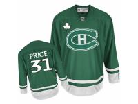 Men Reebok Montreal Canadiens #31 Carey Price Green St Patty Day NHL Jersey