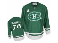 Men Reebok Montreal Canadiens #76 P.K Subban Green St Patty Day NHL Jersey