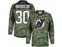 Men Reebok New Jersey Devils #30 Martin Brodeur Premier Camo Veterans Day Practice NHL Jersey