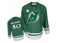 Men Reebok New Jersey Devils #30 Martin Brodeur Premier Green St Patty Day NHL Jersey