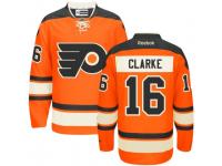 Men Reebok Philadelphia Flyers #16 Bobby Clarke Premier Orange New Third NHL Jersey