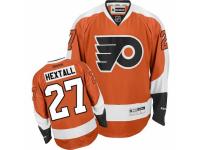 Men Reebok Philadelphia Flyers #27 Ron Hextall Premier Orange Home NHL Jersey