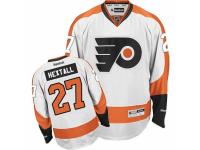 Men Reebok Philadelphia Flyers #27 Ron Hextall Premier White Away NHL Jersey