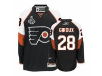 Men Reebok Philadelphia Flyers #28 Claude Giroux Premier Black Third Stanley Cup Finals Patch NHL Jersey
