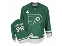 Men Reebok Philadelphia Flyers #28 Claude Giroux Premier Green St Patty Day NHL Jersey