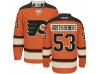 Men Reebok Philadelphia Flyers #53 Shayne Gostisbehere Premier Orange New Third NHL Jersey