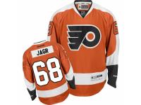 Men Reebok Philadelphia Flyers #68 Jaromir Jagr Premier Orange Home NHL Jersey