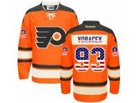 Men Reebok Philadelphia Flyers #93 Jakub Voracek Premier Orange USA Flag Fashion NHL Jersey