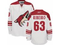 Men Reebok Phoenix Coyotes #63 Mike Ribeiro Authentic White Away NHL Jersey