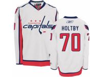 Men Reebok Washington Capitals #70 Braden Holtby Premier White Away NHL Jersey