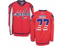 Men Reebok Washington Capitals #77 T.J. Oshie Premier Red USA Flag Fashion NHL Jersey